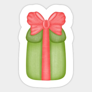 Cute green gift box Sticker